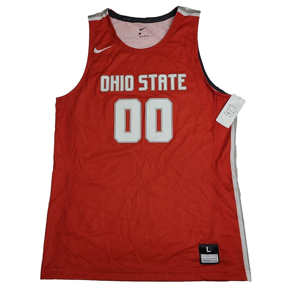 Nike Mens Large Ohio State Buckeyes Basketball Jersey #00‎ Red